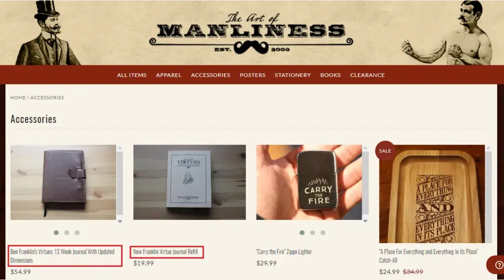 The Art of Manliness website - Funnel stage 1 - awareness example