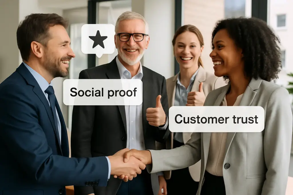 Adding social proof for building customer trust