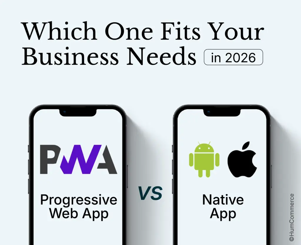 An image showing a comparison between PWA progressive web app vs Native Apps