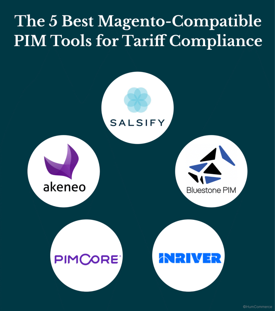 Top 5 Magento PIM tools—Akeneo, Salsify, Pimcore, inRiver, Bluestone—for tariff-compliant SKU management