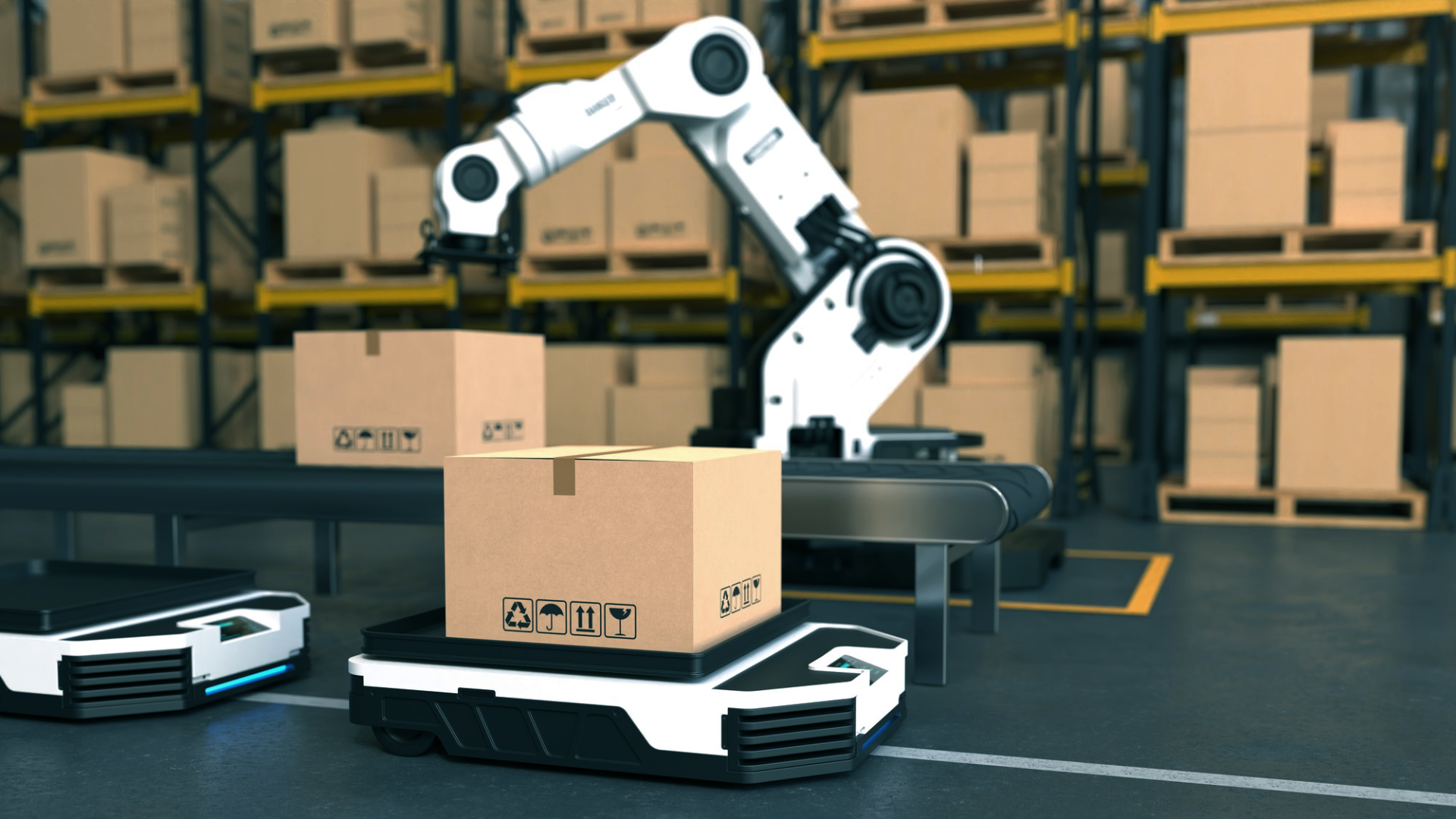 An image showcasing that AI is powering supply chain work processes