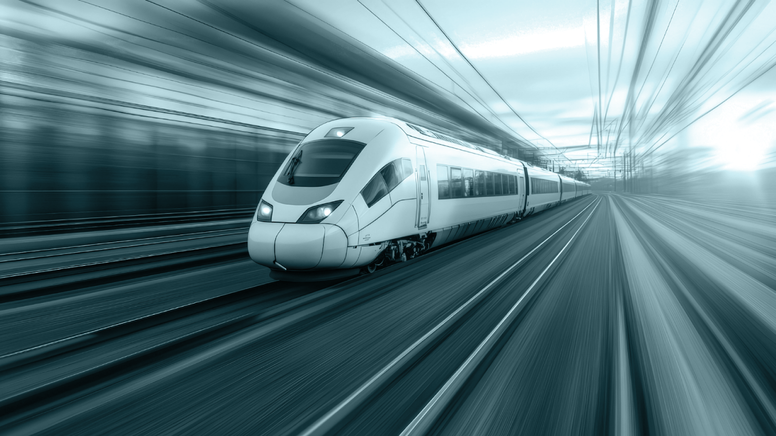 An image of an fast moving bullet train depicting the speed that Hyva theme provides & condered as the best magento theme in 2025.