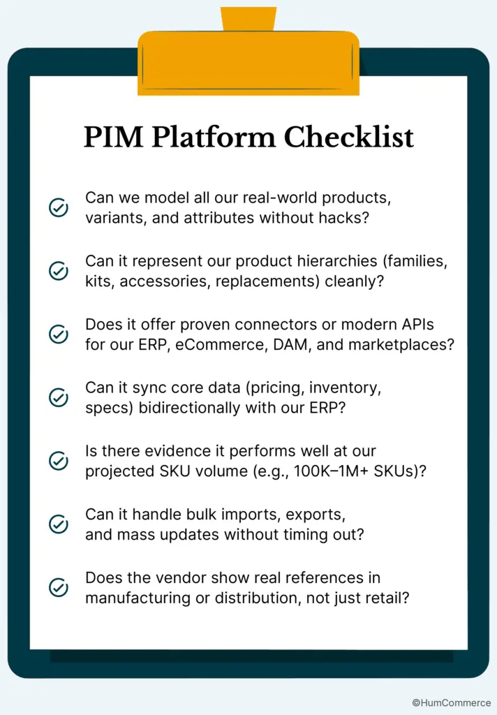 An image of the PIM Platform Checklist