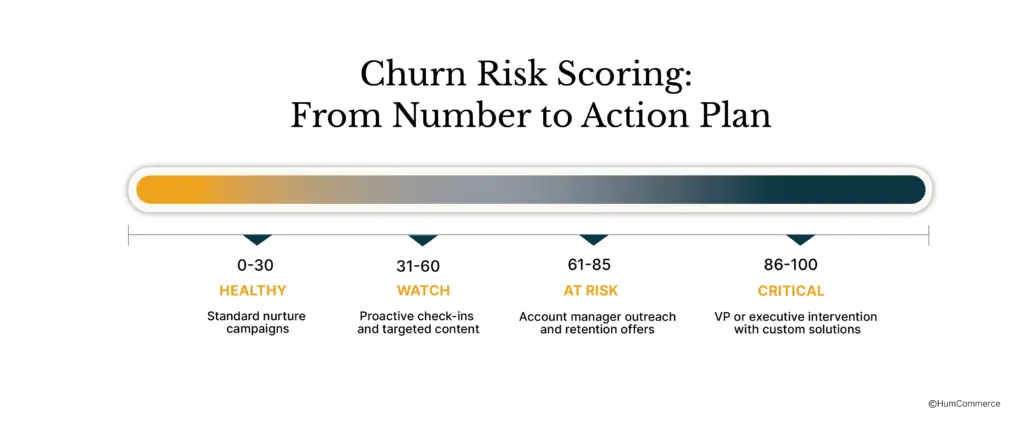 An image showing the churn risk scoring mechanism for b2b ecommerce